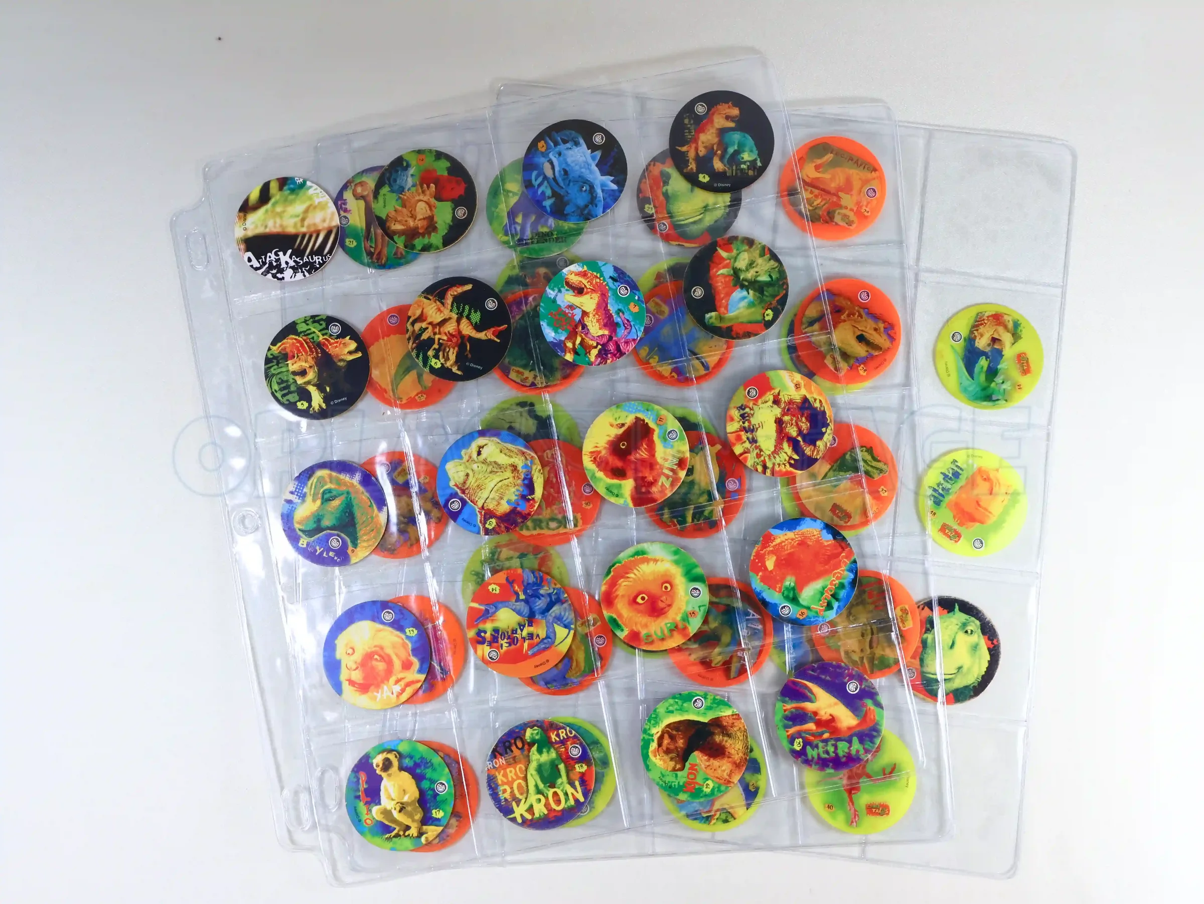 Colección de tazos de dinosaurios Sabritas